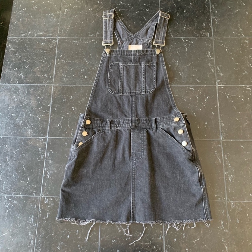 Black ASOS Denim Overall Dress Size 0 - Picture 2 of 7